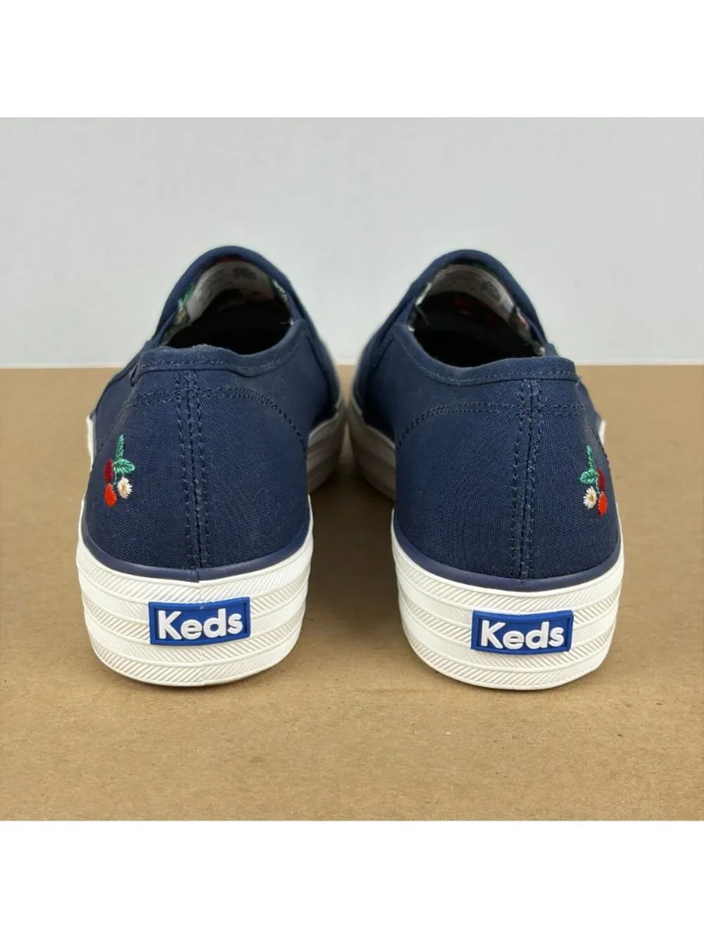 Keds Triple Decker Rifle Paper Company Cherries Slip On Sneakers Womens 8 Blue